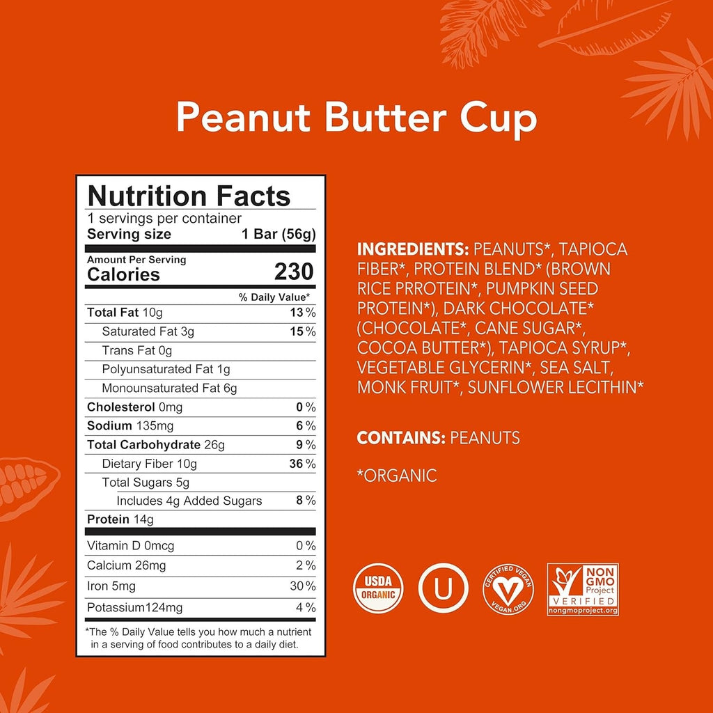 Organic Peanut Butter Cup Plant-Based Protein Bar (12 CT)