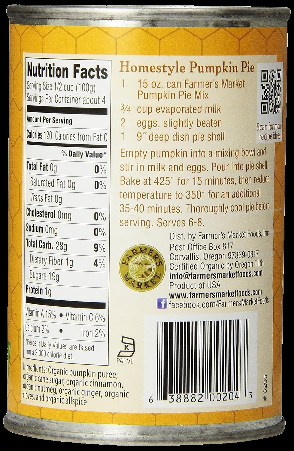 Organic Pumpkin Pie Mix