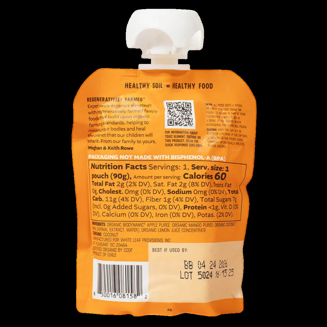 Applesauce Unsweetened Mango and Coconut (4 CT)