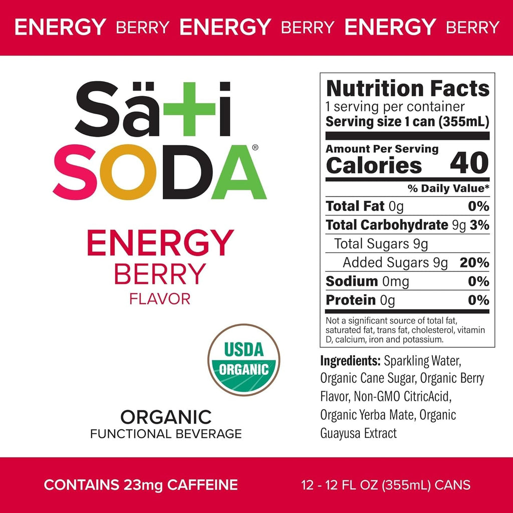 Organic Energy Berry Soda (12 Pack)