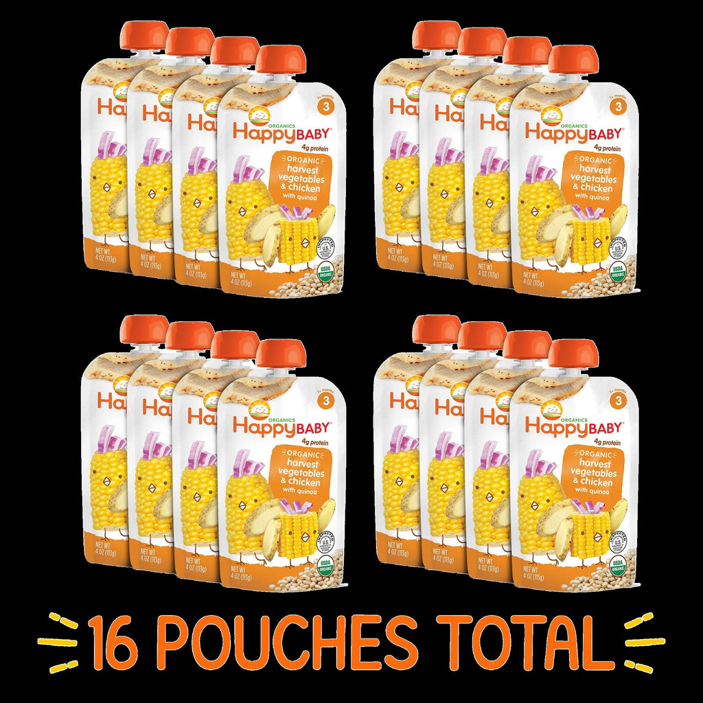 Hearty Meals Organic Harvest Vegetables & Chicken Stage 3 Baby Food (16 Pack)