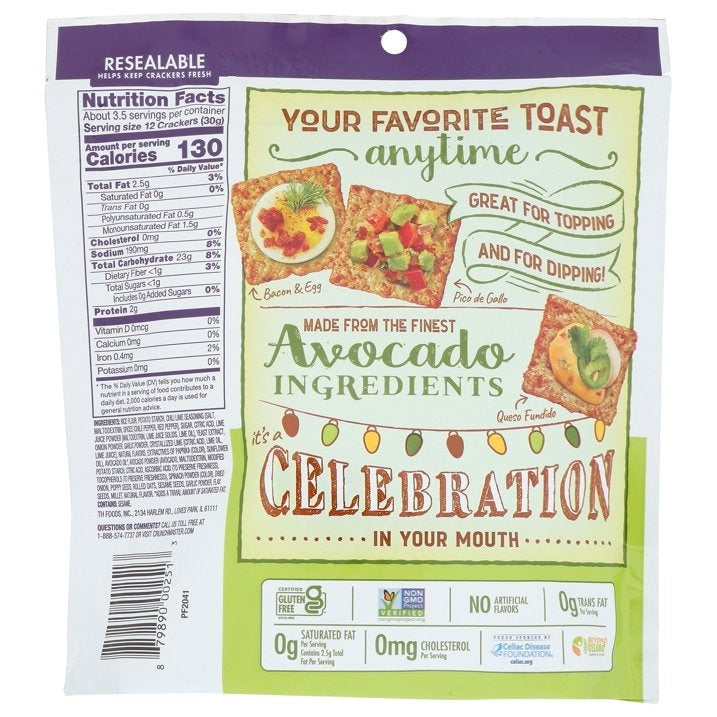 Avocado Chili Lime Crackers