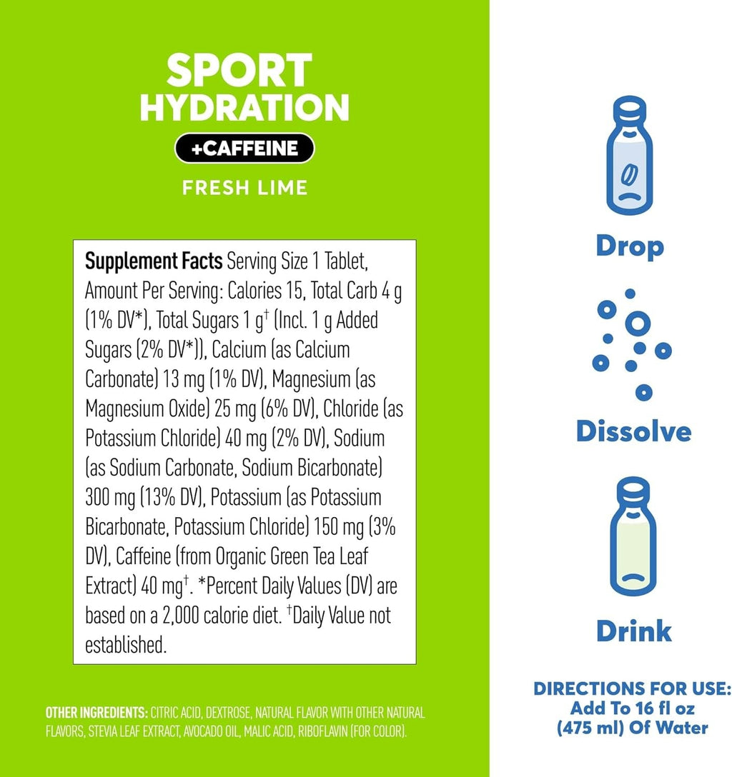 Sport Hydration Plus Caffeine Fresh Lime (8 Tubes)