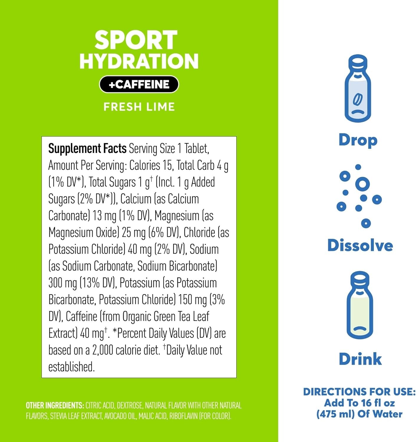 Sport Hydration Plus Caffeine Fresh Lime (8 Tubes)