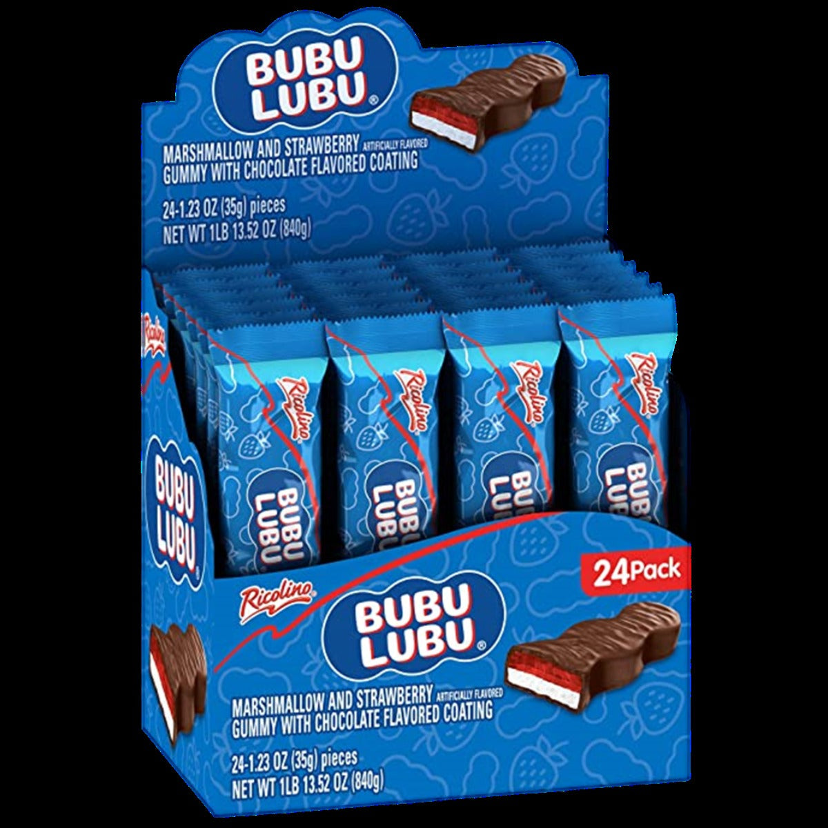Ricolino Bubu Lubu - Chocolate Marshmallow Strawberry Gummy (24 CT)