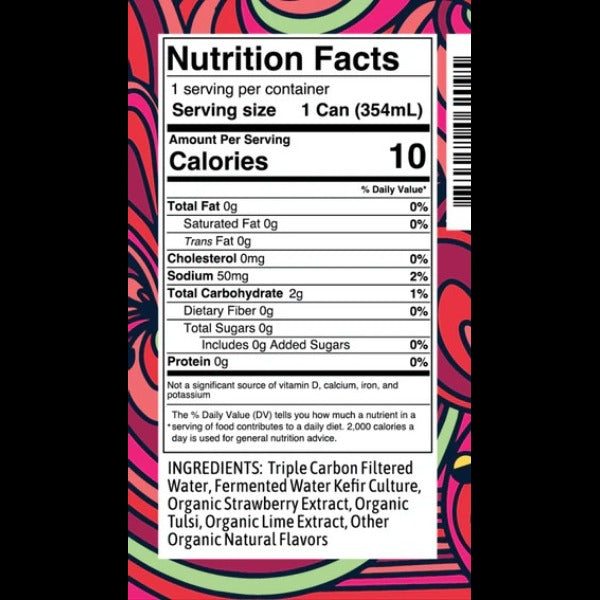 Strawberry Lime Kombucha (12 Pack)