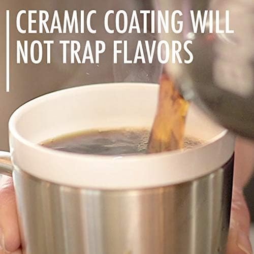 12oz CeramiSteel Ceramic Coffee Mug with Handle - Stainless