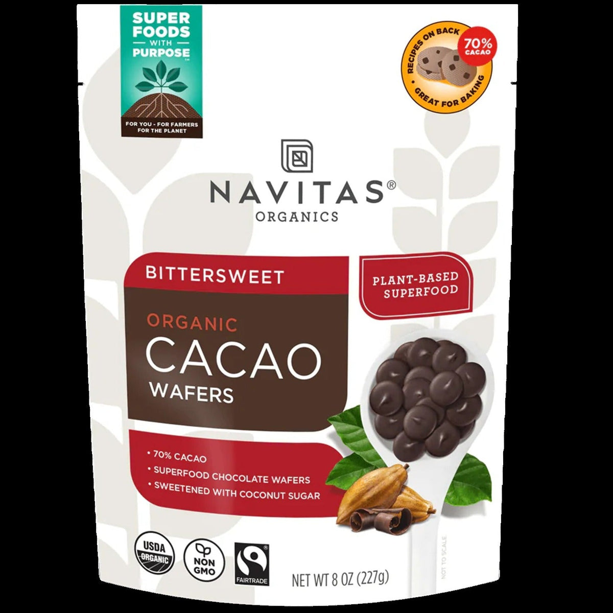 Organic Bittersweet Cacao Wafer Chips