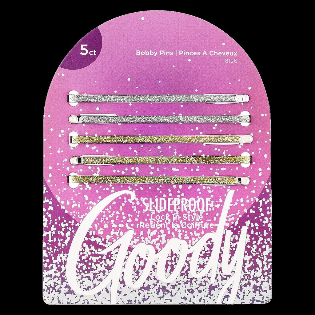 Holiday Ball Enameled Bobby Pins - Silver/Gold (5 CT)