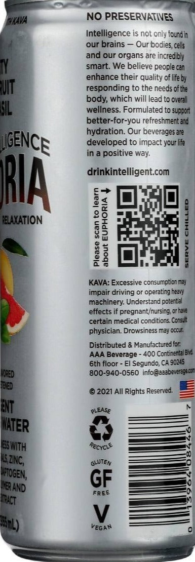 Intelligent Sparkling Water Grapefruit Mint Basil (12 Pack)