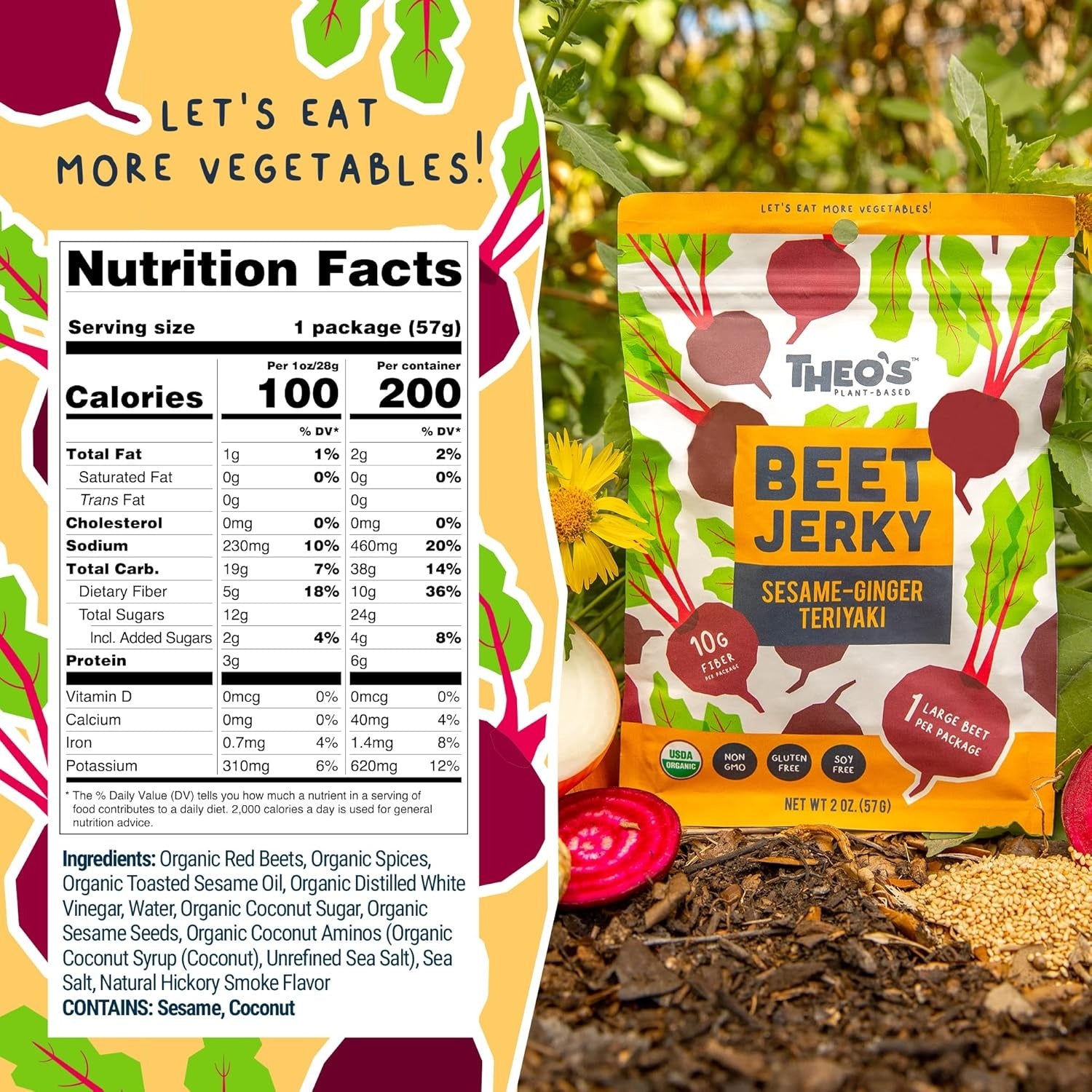 Organic Ginger Teriyaki Beet Jerky