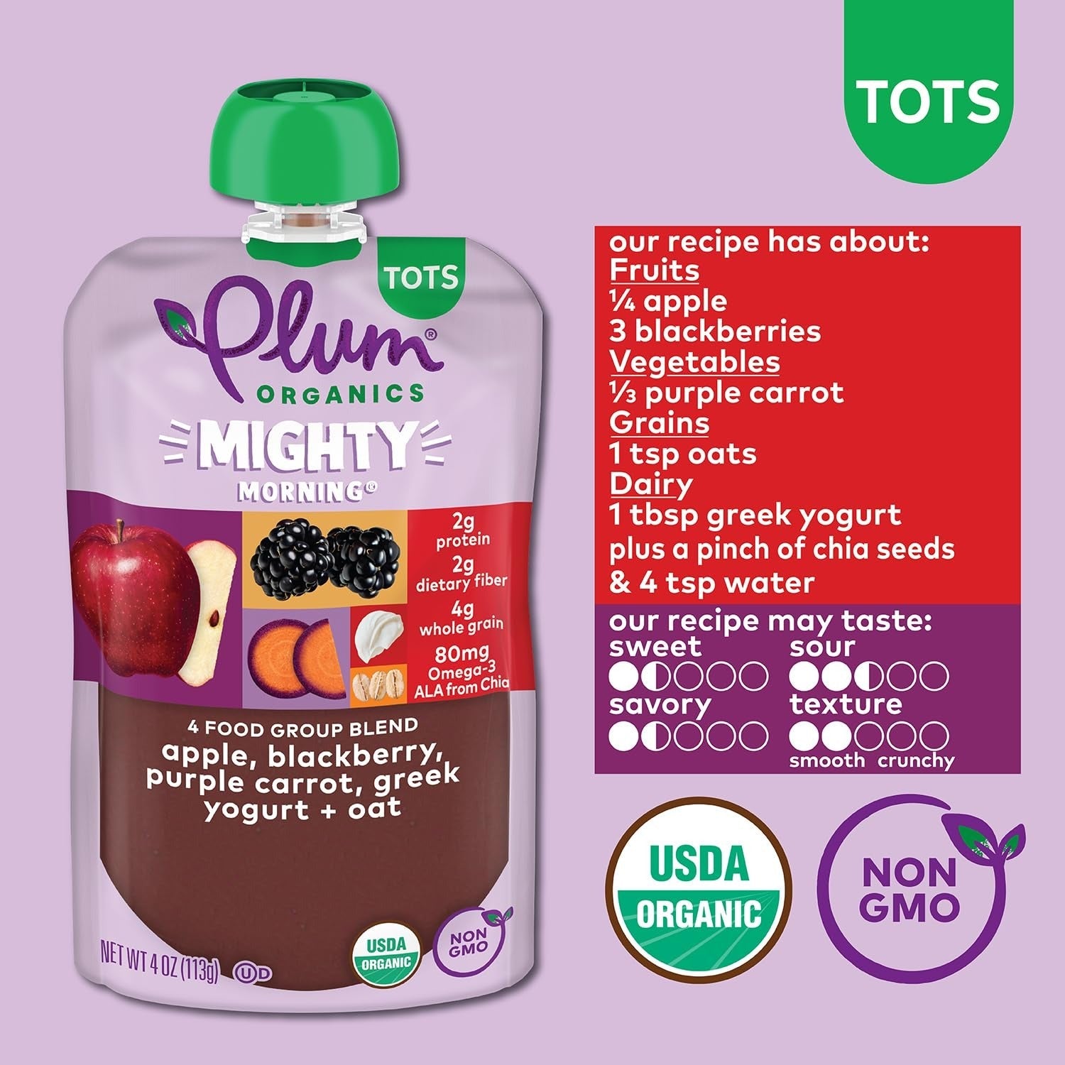 Mighty 4 Purple Carrot Blackberry Quinoa Greek Yogurt (6 Pack)
