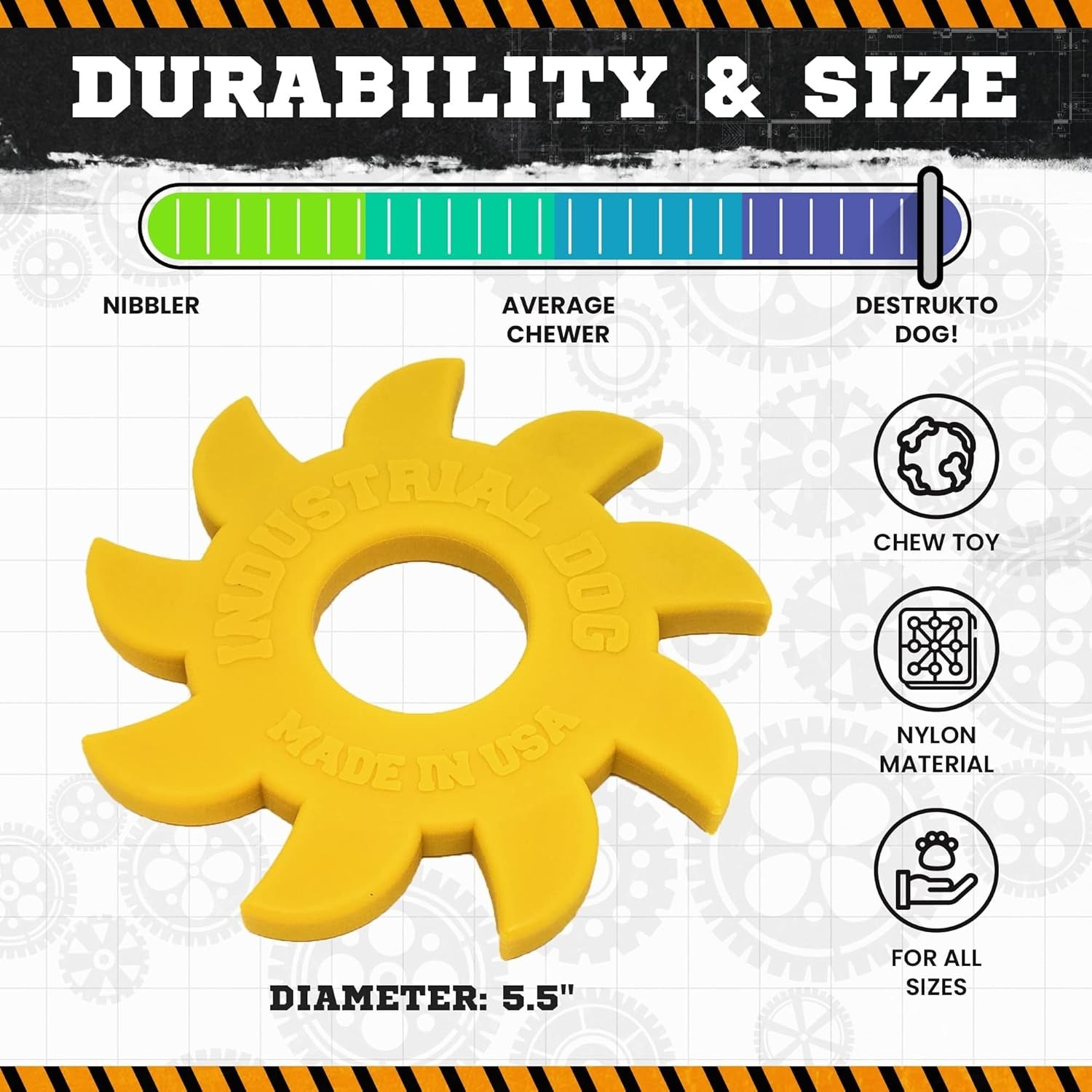 Industrial Dog Circular Saw Blade Nylon Toy Durable Chew Toy