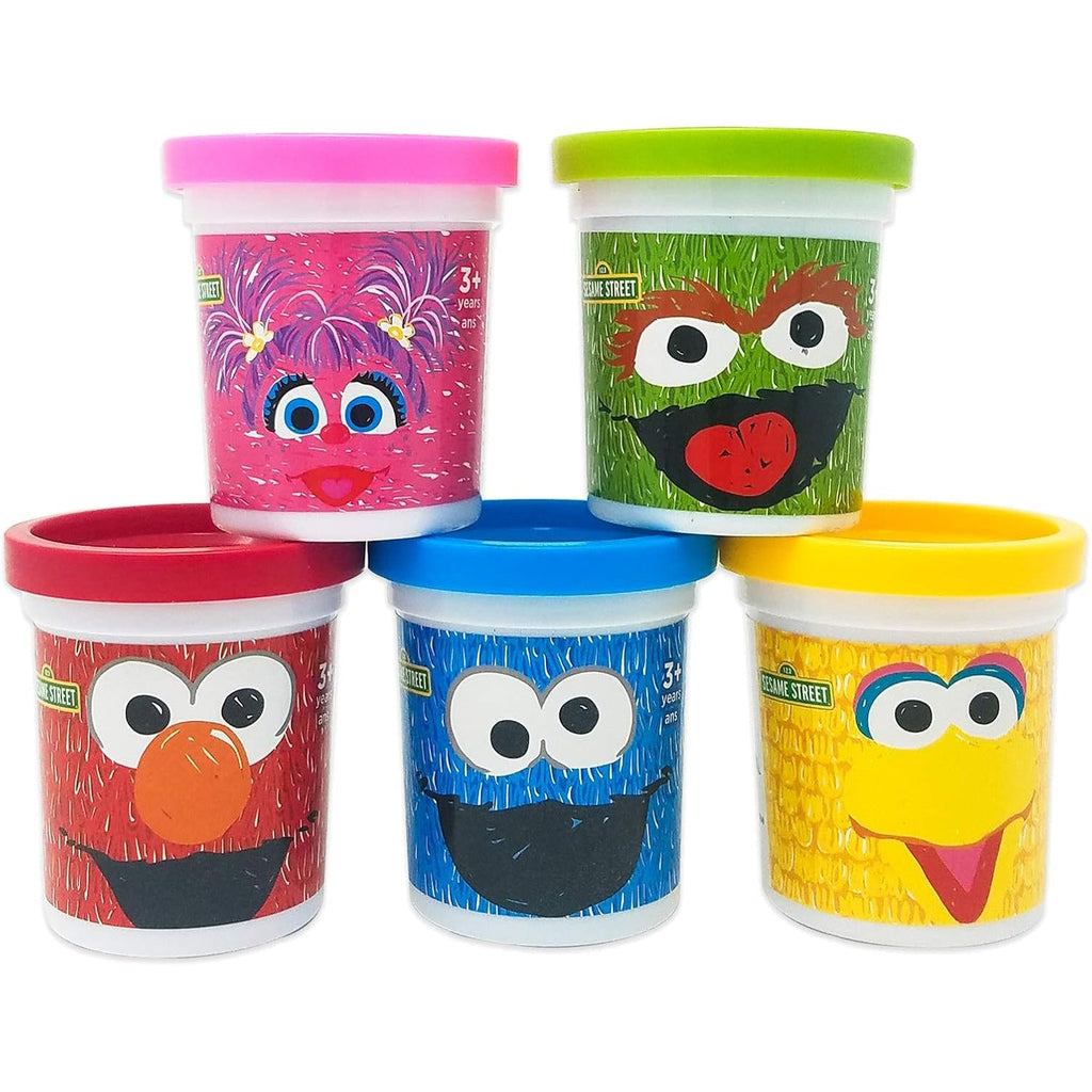 5 Pack of Sesame Street Play Dough Cans