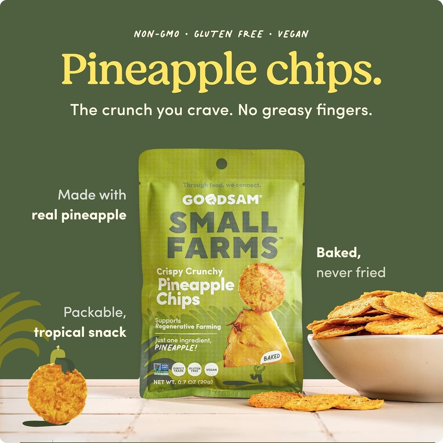 Crispy Crunchy Pineapple Chips (8 Pack)