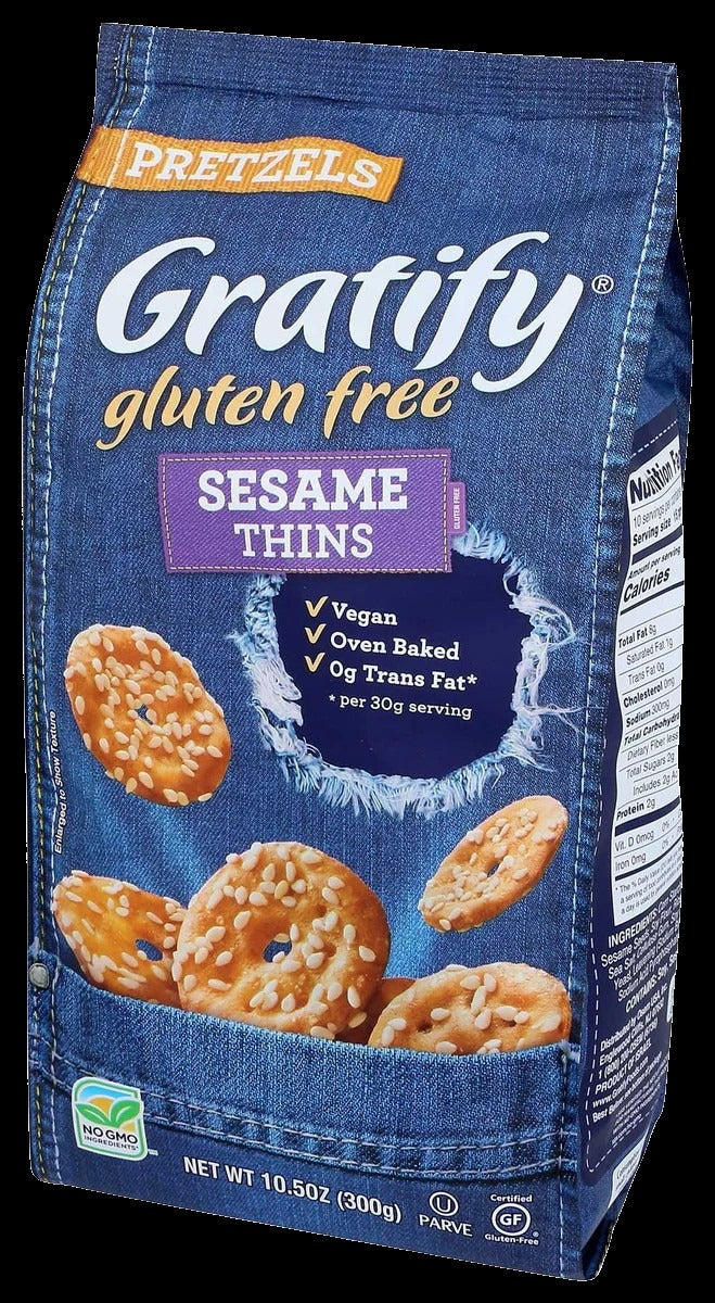 Gluten Free Sesame Thin Pretzel