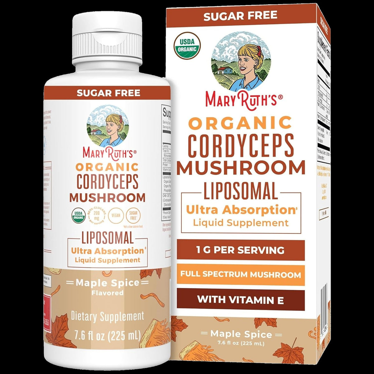 Organic Cordyceps Mushroom Liposomal Liquid Supplement - Maple Spice