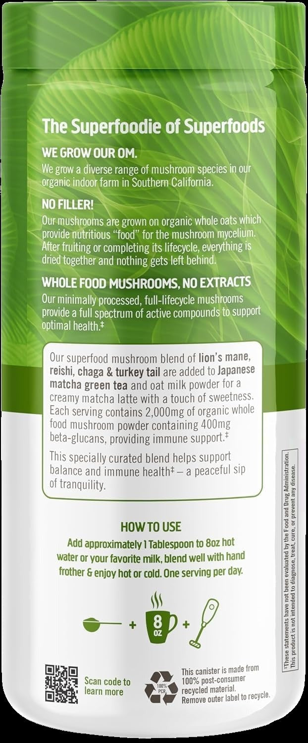 Superfood Mushroom Blend Matcha Latte