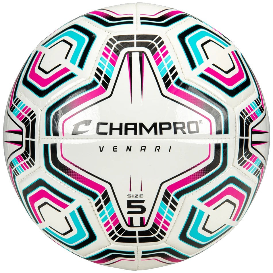 Venari 20 Panel Soccer Ball - #4 Black Teal Pink