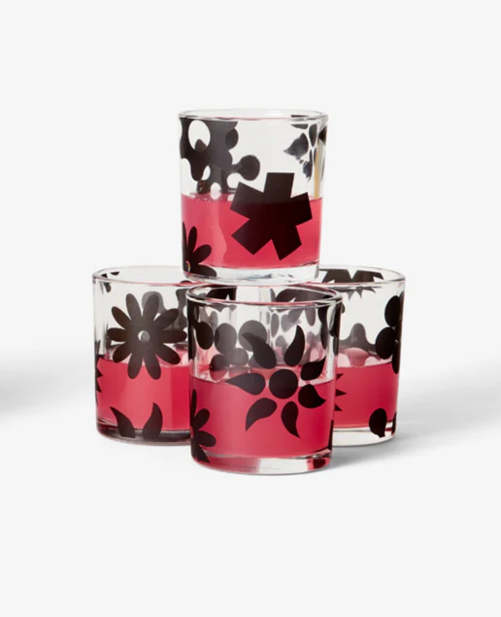 Black Pattern Glasses - Set of 4