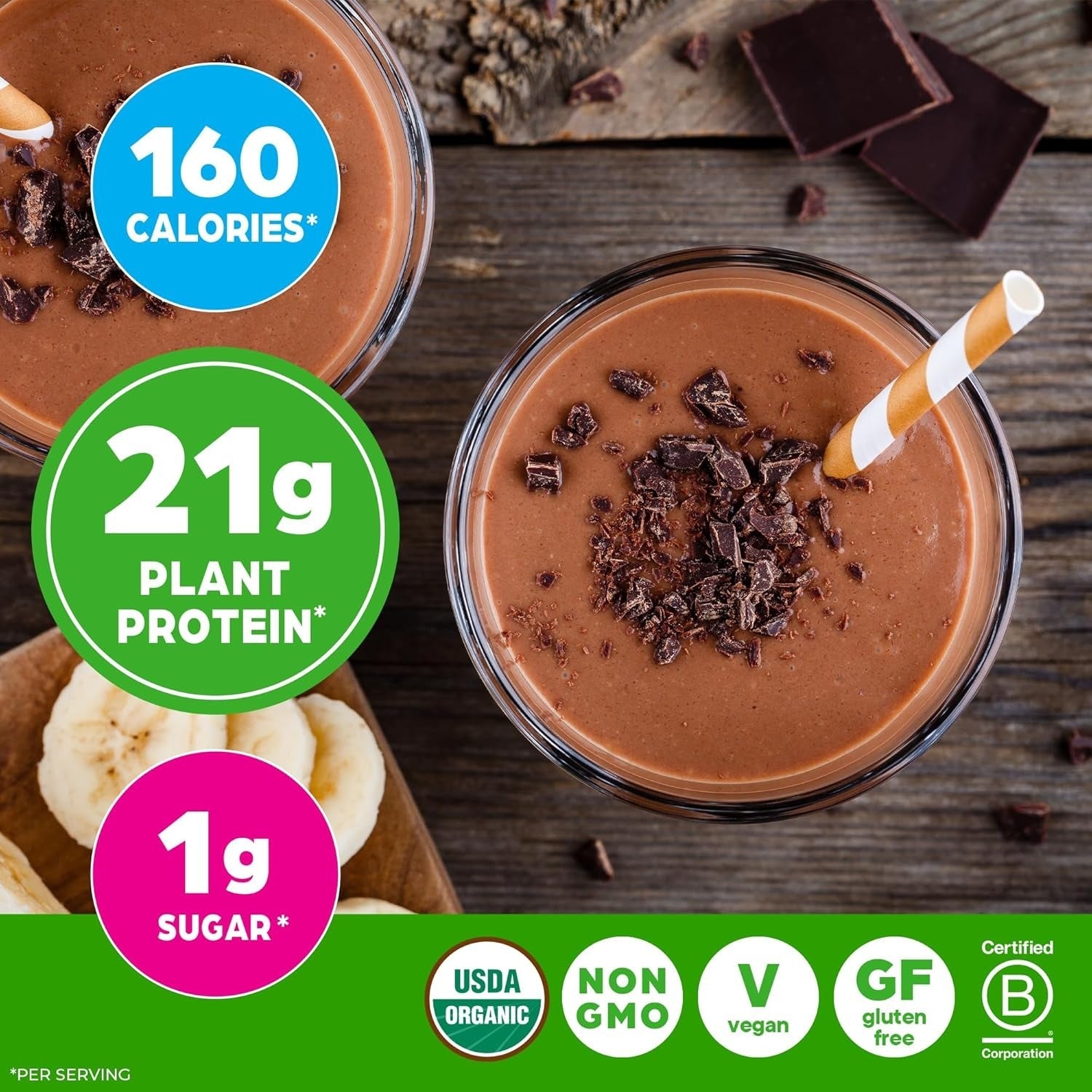 Organic Vegan Protein + 50 Superfoods Powder - Creamy Chocolate Fudge