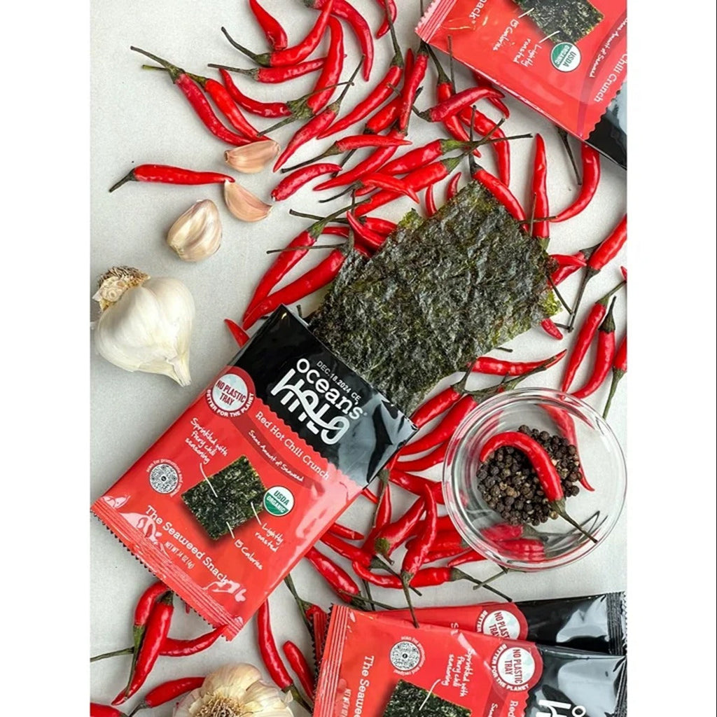 Organic Red Hot Chili Seaweed Snacks (5 Pack) - Trayless