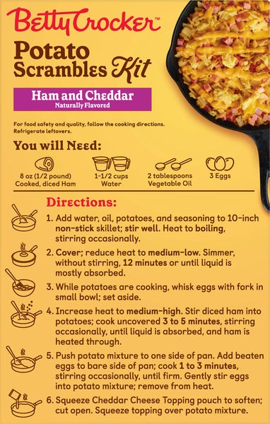 Potato Scrambles Ham Cheddar