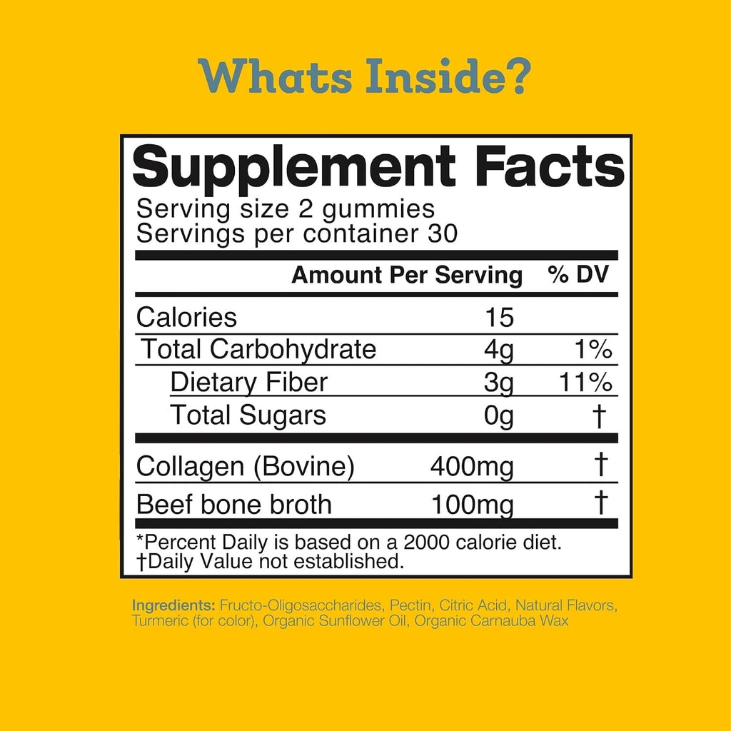 Bone Broth Collagen Gummy Supplement - Lemon (60 CT)
