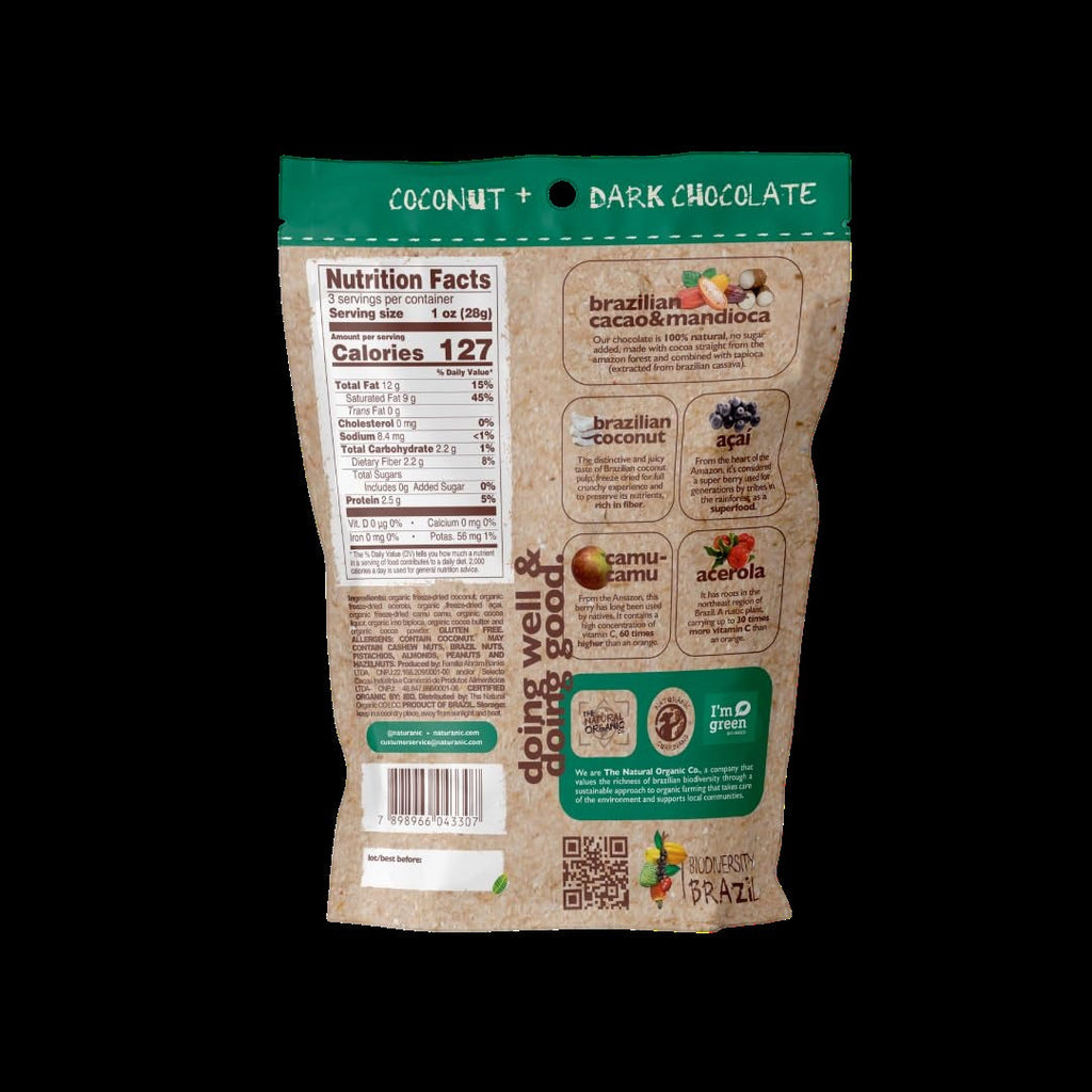 Brazilian Dark Chocolate Covered Freeze-Dried Coconut Mix