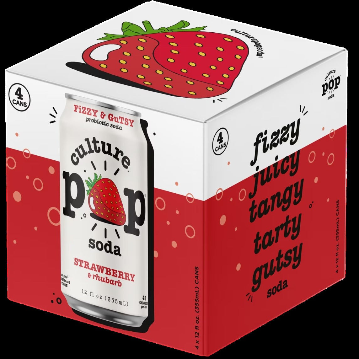 Probiotic Soda - Strawberry Rhubarb (4 Pack)