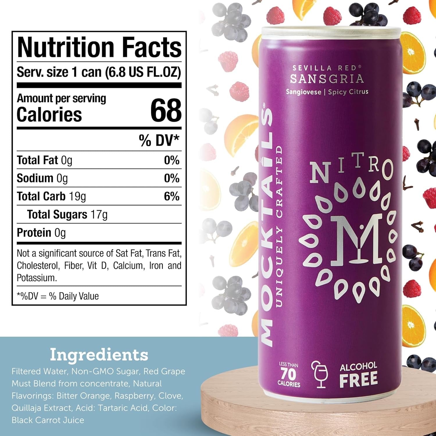 Nitro Sangria Non-Alcoholic Mocktail (4 Pack)