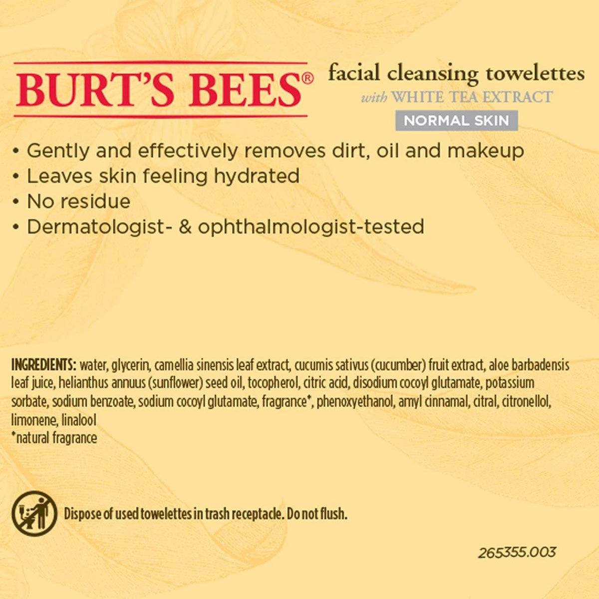Facial Cleansing Towelettes (White Tea Extract)
