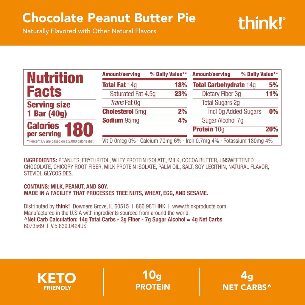 Chocolate Peanut Butter Pie Keto Protein Bar