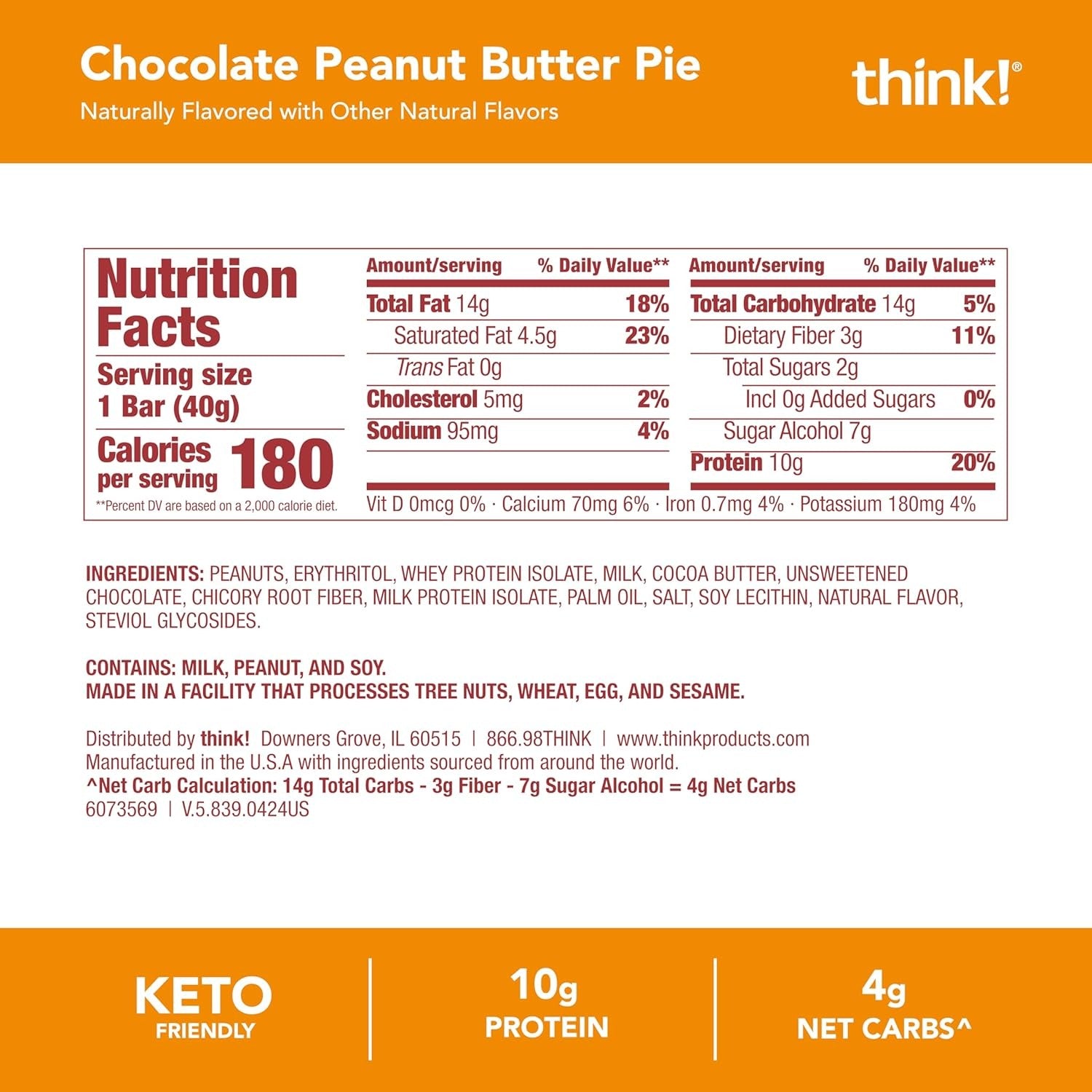 Chocolate Peanut Butter Pie Keto Protein Bar