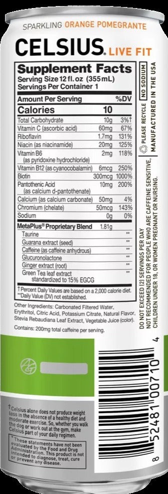 Orange Pomegranate Sparkling Water (12 Pack)