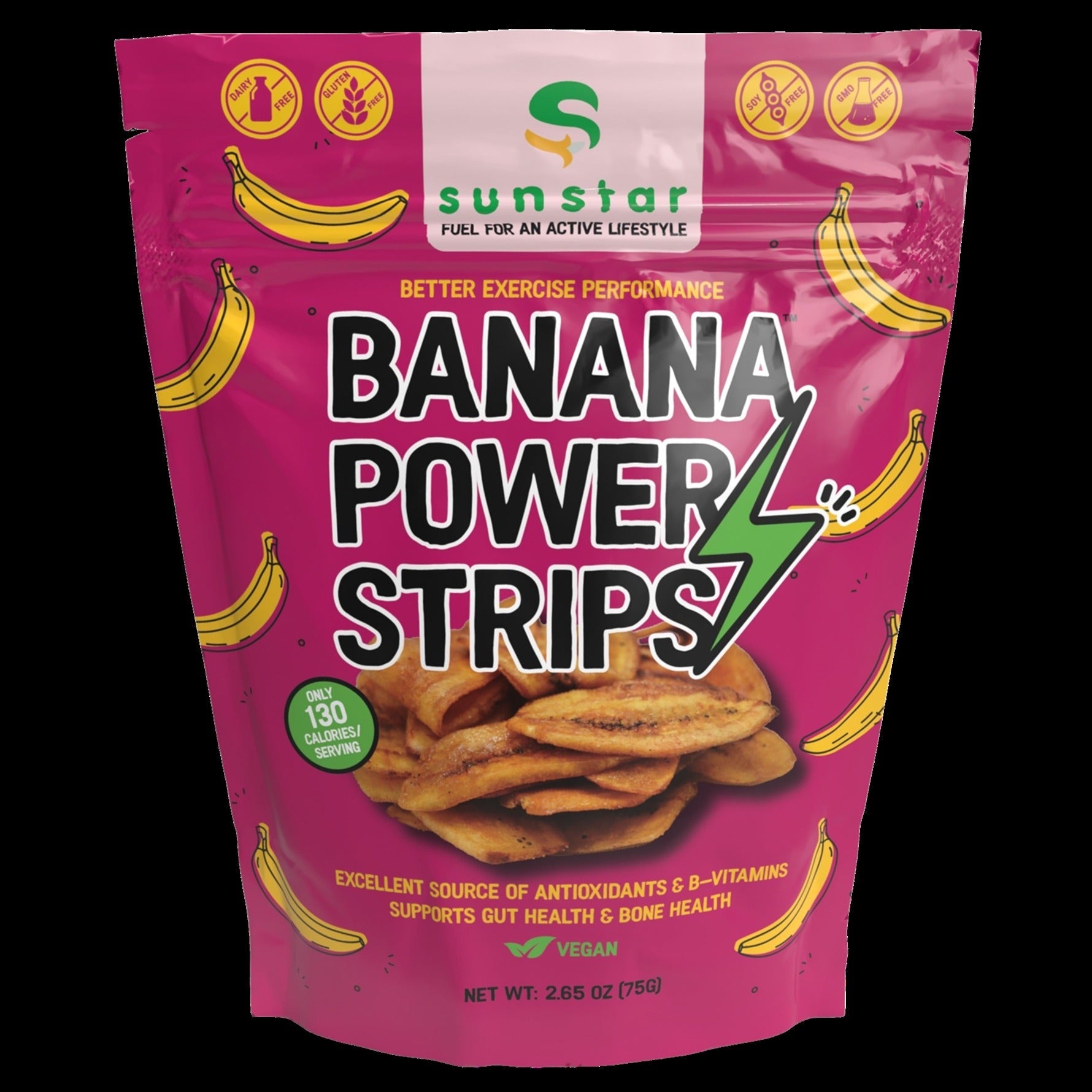 Banana Power Strips - Real Dried Banana Pieces