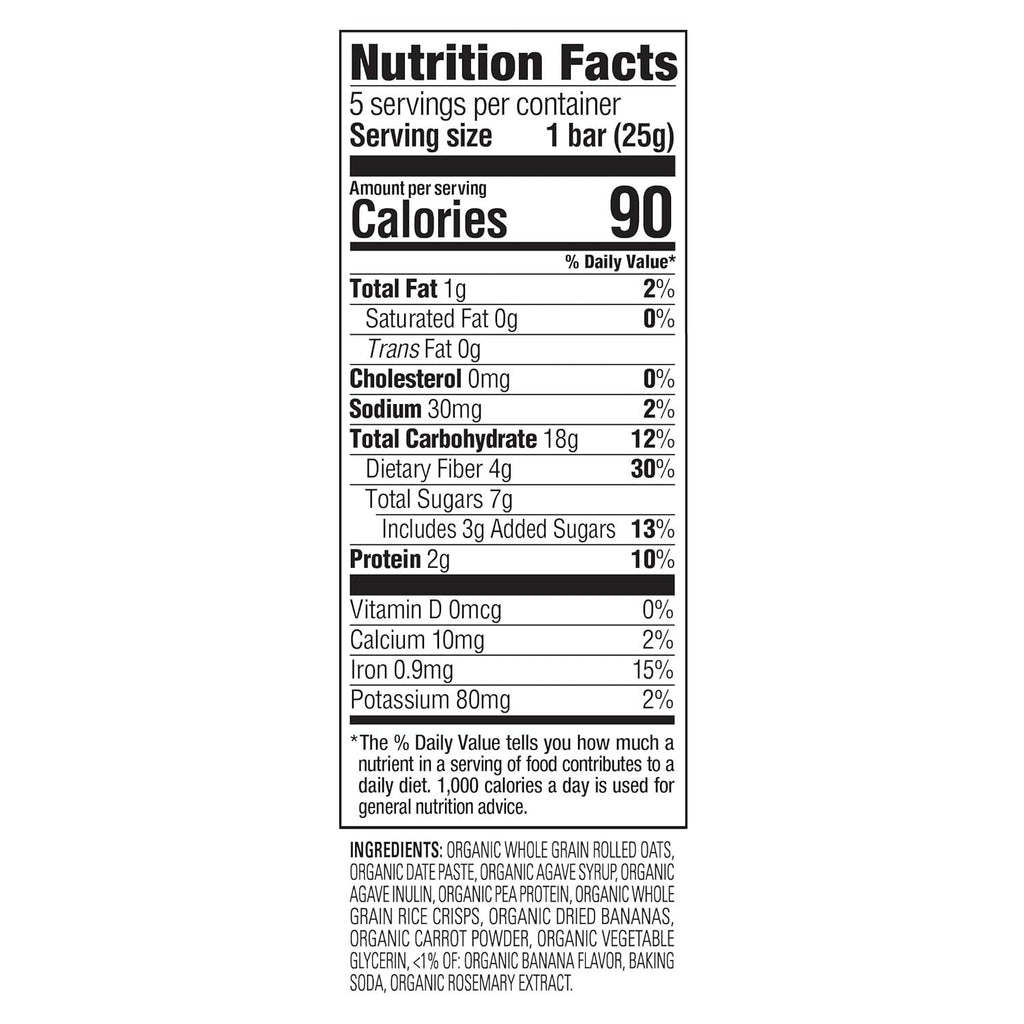 Organic Bananas & Carrots Soft-Baked Oat Bars (5 CT)