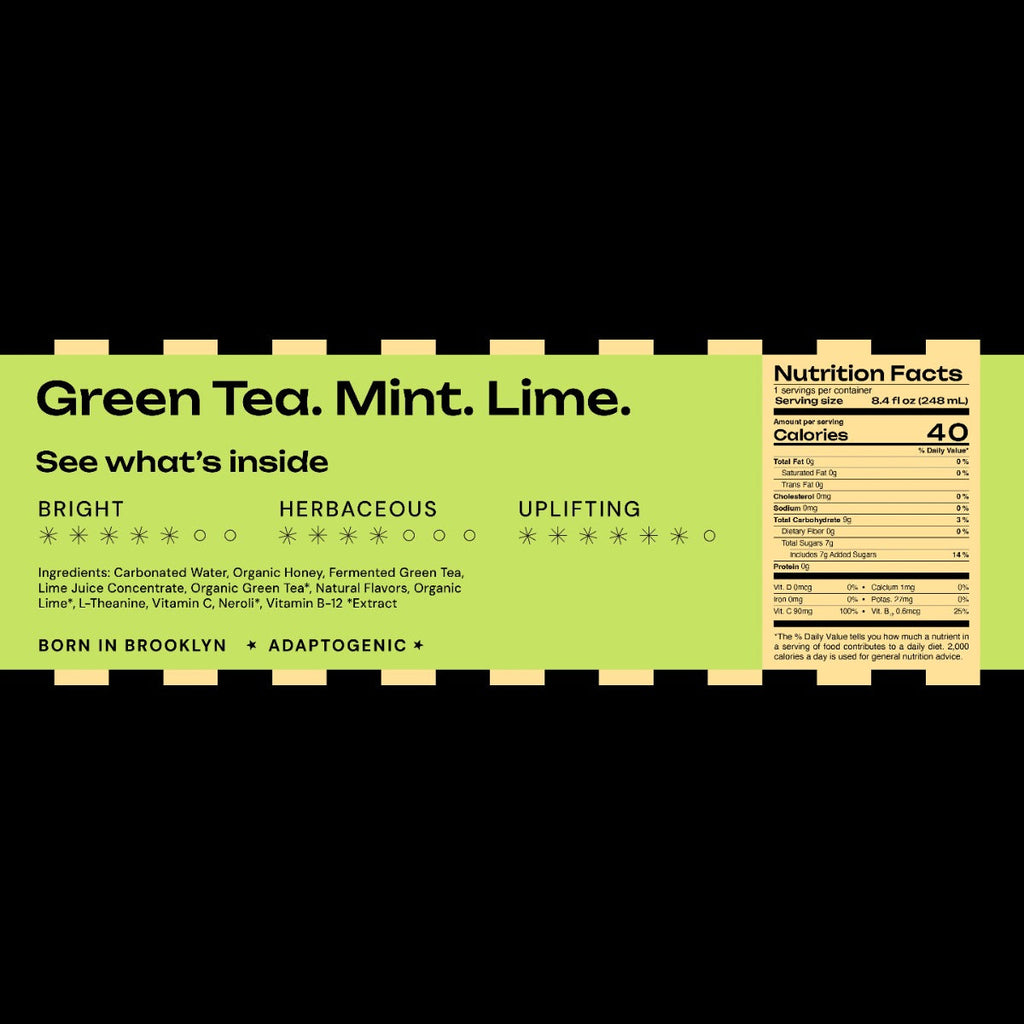 Green Tea Mint Lime Sparkling Tea (12 Pack)