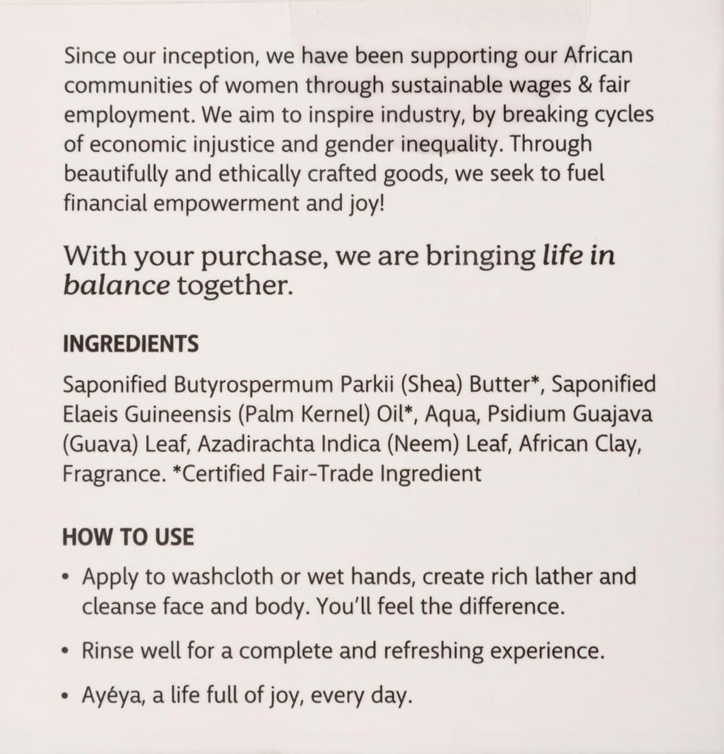 Traditional African Black Soap Bar - Reset