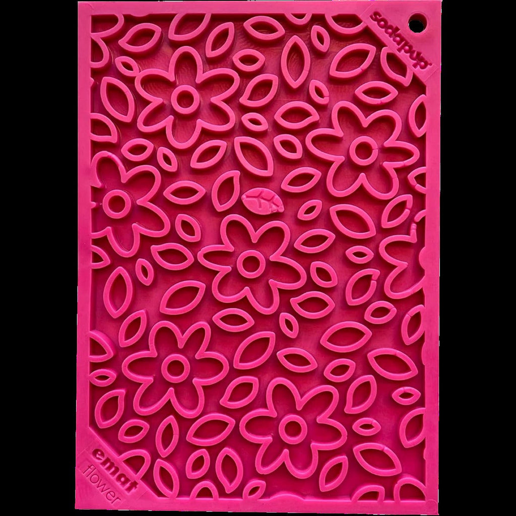 Flower Power eMat – Durable Dog Lick Mat Feeder - Small Pink