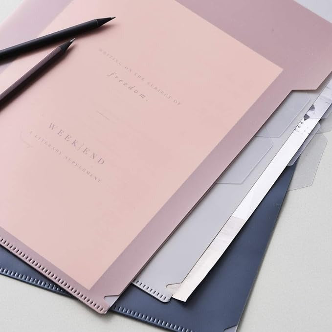 Document File Folders 8.3 in X 11.7 in (3 CT) Grey, Rose and Blue