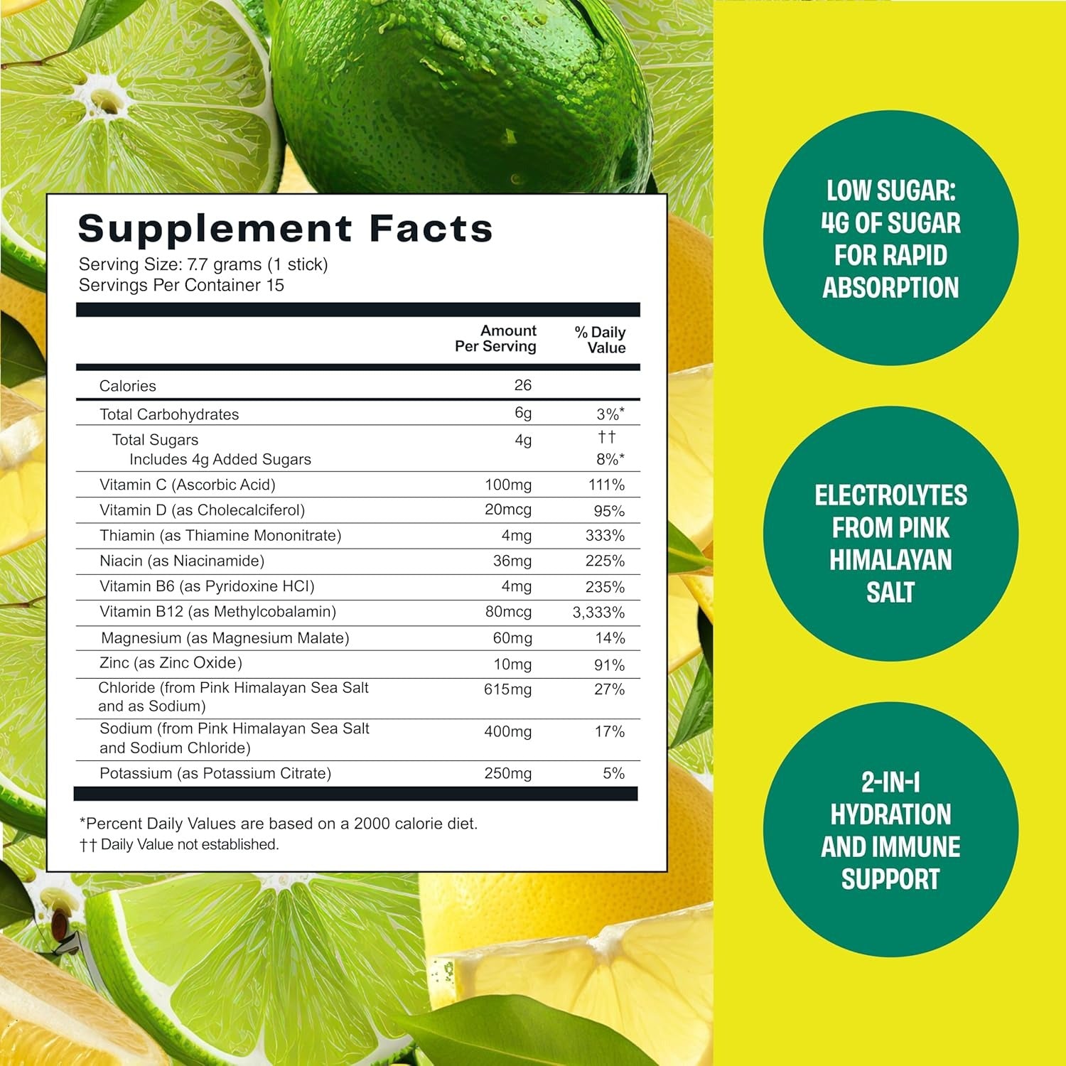 Lemon Lime Hydration Replenisher (15CT)