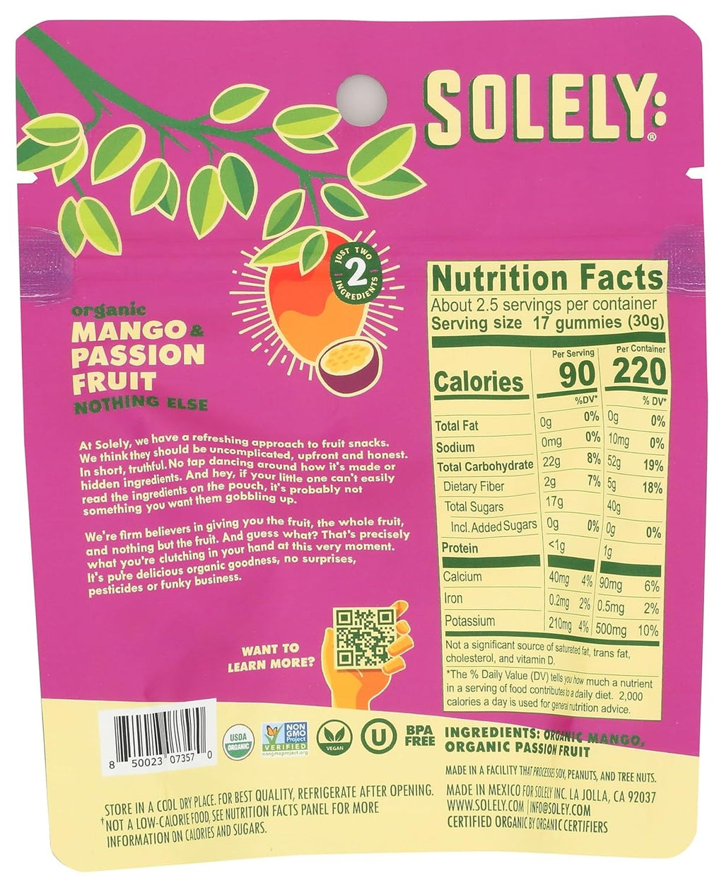 Mango & Passion Fruit Whole Fruit Gummies