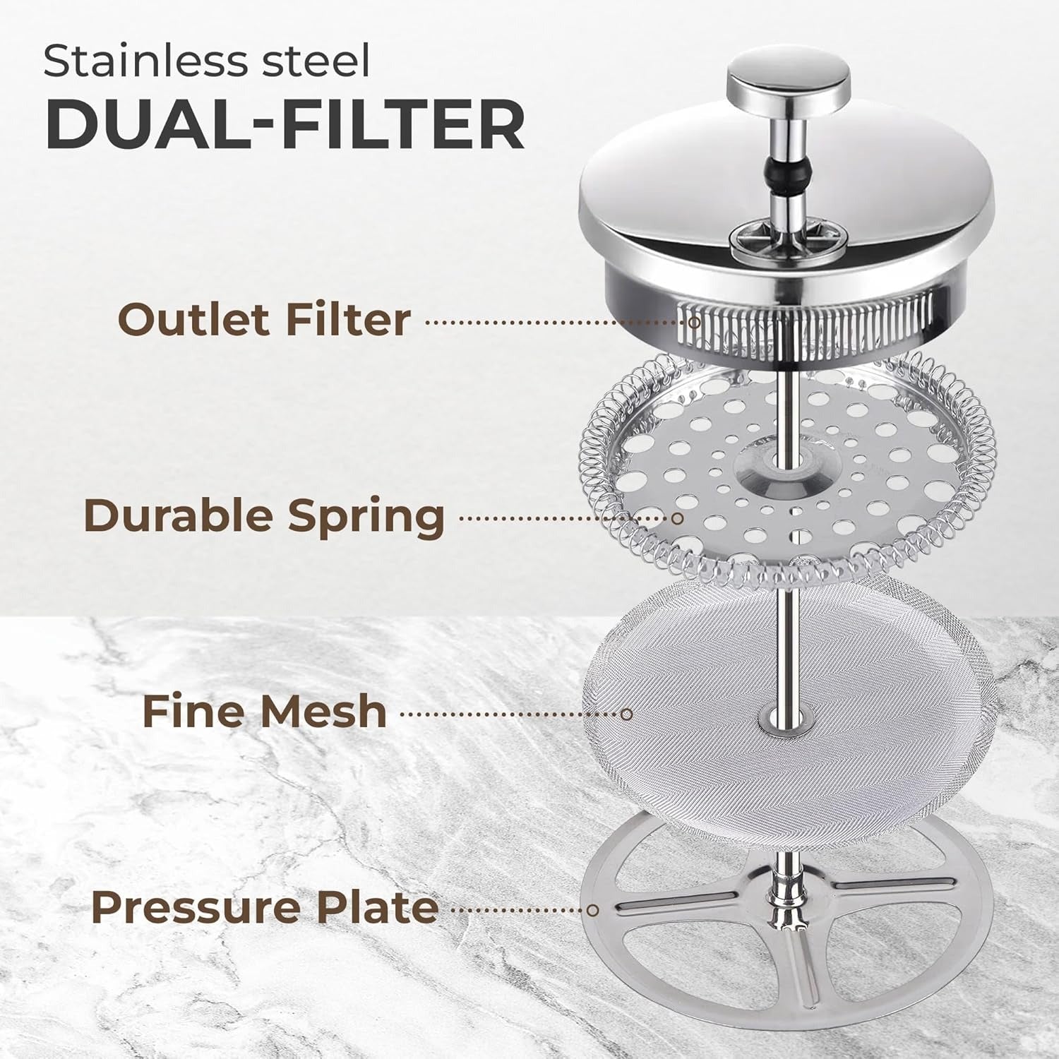 French Press made from Borosilicate Glass