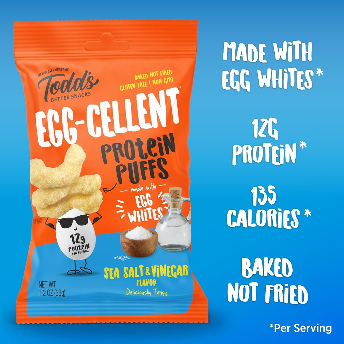 Egg-Cellent Protein Puffs - Sea Salt & Vinegar (10 Pack)