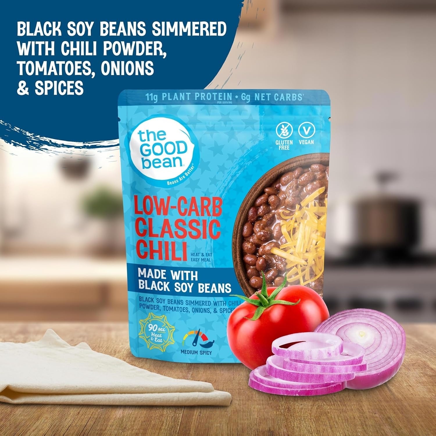 Low-Carb Classic Chili Made with Black Soy Bean