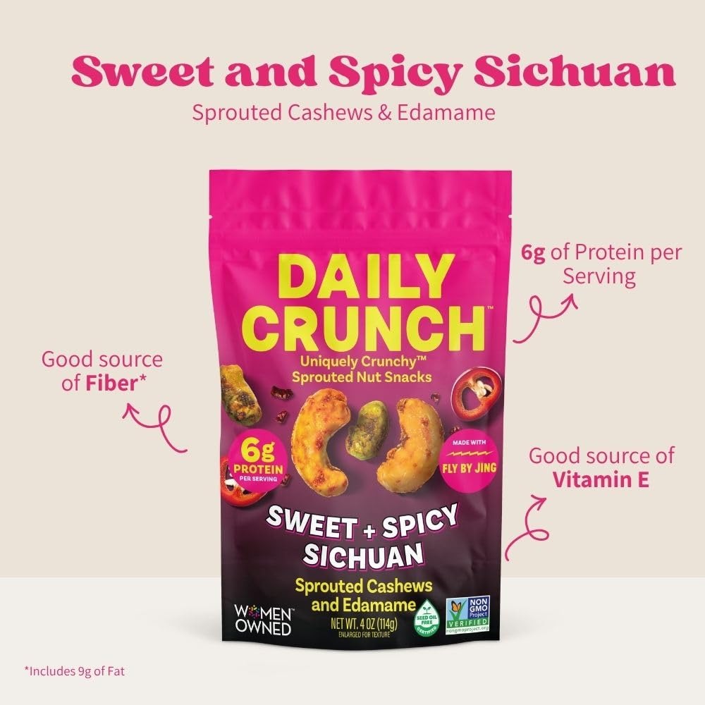 Sweet & Spicy Sichuan Sprouted Cashews and Edamame