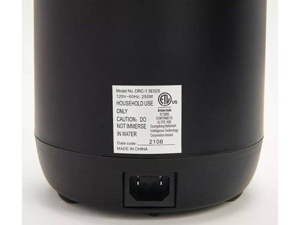 1.5-Cup Mini Rice Cooker With Measuring Cup & Spoon - Black