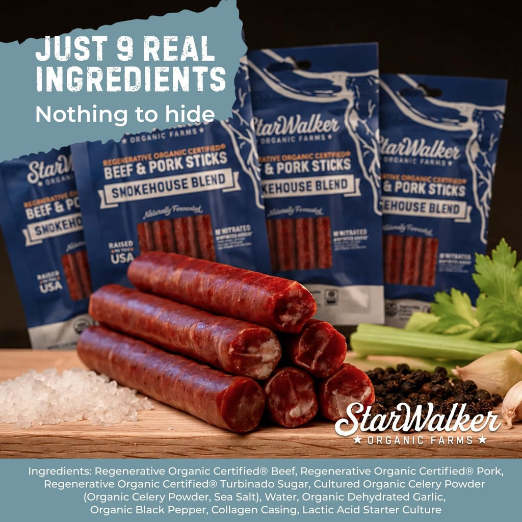 Organic Smokehouse Blend Beef & Pork Sticks
