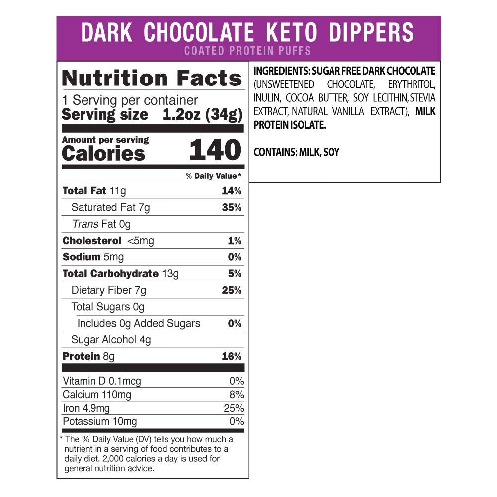 Keto Dark Chocolate Protein Crisp Dippers